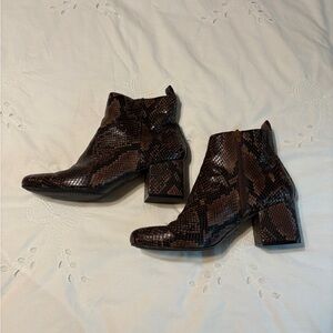 Brown Snakeskin Ankle Boots